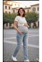 Fdn Kirin Panel Lycra Fit Maternity Jeans Pants Adjustable Waistband Design