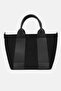 Women's Hand and Shoulder Bag Zippered Black Suede Leather Bag - 4