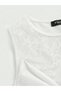 White Crop Blouse with Lace Collar Detail, Fitted Fit, Stylish Design - 9
