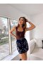 Women's Buttoned Embroidered Design Mini Denim Skirt - 5