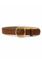 Women's Gold Ring Buckle Tan Belt – Waist and Trousers - 3