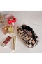 Leopard Patterned Plush Makeup Bag/Pencil Holder Multi-Purpose Organizer with Heart Zipper Detail - 3