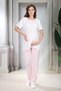 New Season Powder Shawl Collar Flounce Summer Design Short Sleeve Maternity Dressing Gown Pajama Set 3-Piece Set - 4