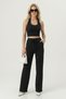 Women's Bubble Fabric Halter Neck Textured Crop Top and Wide Leg Pants Two-Piece Set - 3005