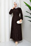 Women's Belted Flocked Printed Lined Tulle Dress