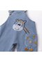 Baby Boy Giraffe Embroidered Denim Salopet Set with White T-Shirt 6-24 Months - 3