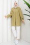 Women's Pleated Zipper Detailed Polo Collar Tunic - 4