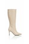 Pointed Toe Heeled Women's Long Leather Boots - 4