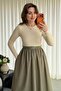 Belted Poplin Detail Dress - 4