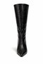 Pointed Toe Heeled Women's Long Leather Boots - 4