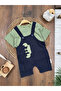 Crab Embroidered Snap-On Shoulder Badi Summer Salopet Baby Boy Set - 2
