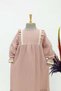 Girl's Hijab Dress – Fairy Tale Model Scalloped Muslin Full Length Powder - 5