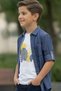 11-15 Boys' T-Shirt with Foldable Sleeves, Shirt Combination, Seasonal Stylish Casual 2-Piece Set - 4