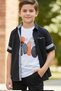 11-15 Boys' T-Shirt with Foldable Sleeves, Shirt Combination, Seasonal Stylish Casual 2-Piece Set - 6
