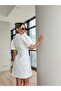 Balon Kol Mini Dress-Zr Model - 5