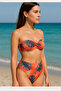 Women's Leaf Padded Strapless High Waist Bikini Set - 2