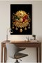 Ottoman State and Tuğra Coat of Arms Gold Foil Look Black Background Decorative Canvas Painting - 5