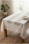 Luxurious Linen Tablecloth with French Guipure Lace - New Gardenya Guipure - 4
