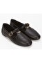 Feles belt detailed women's flat shoes black - 3