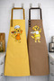 Kitchen Apron Set of 2 Stain-Resistant Water-Repellent Fabric Fade-Resistant Print Chef Golden Double Kitchen Apron