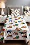 Çalışkan Makineler Patterned Single Baby Child Pique Set