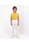 Boys' April 23 October 29 Collared T-Shirt -White Pants and Suspenders Set - Show Outfit