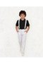 Boys' April 23 October 29 Collared T-Shirt -White Pants and Suspenders Set - Show Outfit