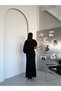 Black Shawl Design Long Dress - 6