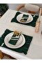 2 Pieces Mossy Linen Lace Detailed 2-Compartment Spoon Holder / Napkin Holder - 2