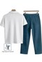 Ottoman Half Zipper Polo Collar T-Shirt and Baggy Sweatpants - %100 Cotton Summer 2-Piece Casual Set - 3