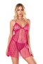 Women's fuchsia short tulle nightgown