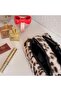 Leopard Plush Makeup Bag/Pencil Holder – Double Compartment Zippered Cosmetic Organizer - Heart Charm - 2