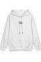 I'M Not Who You Think Back Printed Hooded Semi Oversize Sweatshirt White Hoodie 1424 - 3