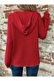 Women's Long Sleeve Hooded Front Buttoned and Lace-Up Waffle Blouse - 3