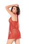 Women's, red, short tulle nightgown - 4