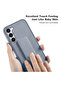 Soft Silicone Horizontal & Vertical Kickstand Cover Wrist Strap Case for Samsung Galaxy A55 5G Grey - 3