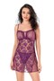 Women's purple short tulle nightgown - 2