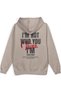I'M Not Who You Think Back Printed Hooded Semi Oversize Sweatshirt Stone Color Hoodie 1424