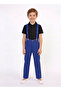 Boy's April 23 October 29 Collared T-Shirt -Cobalt Blue Pants and Suspender Set - Show Outfit