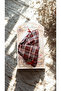 Vintage Plaid Fabric Latch Buckle – Button Detail