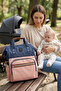 -06 Mother Care Baby Bag Mother Bag Backpack Rose Brown-Navy Blue