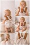 Baby Girl Mushroom Embroidered Lace Detailed Ruffle Strap Jumpsuit - 4
