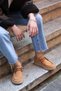 Ern-2611001 Genuine Nubuck Leather Flat-Sole Shoes with Saddle Leather Details - 2