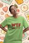  Where's the Food Written Unisex Oversize 24/1 Cotton T-Shirt - Special Collar Print