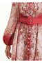 Linen Fabric Model Lace Detailed Dress (Belt Included)-Red-2680 - 6