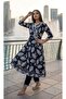 Women’s Rayon Printed Long Kurta Salwar Suit Set 3 Piece – Unstitched Ethnic Dress with Dupatta. - 2