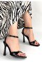 Mirge Black Patent Leather Heeled Ankle Boots, Pack of Belt - 2