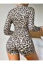 Comfortable Leopard Patterned Women's Jumpsuit with Buttons - 5