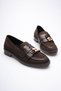 Women's Bitter Brown Beaded Tasseled Daily Short Heeled Shoes Tr30Ms01C