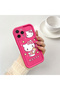 iPhone 16 Pro Compatible Pink Red Silicone Case Shockproof Camera Protection - 2